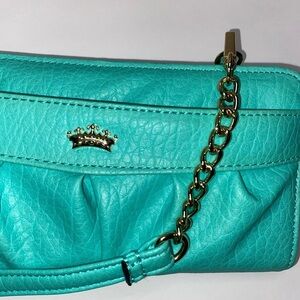 Juicy Couture Teal Crossbody Bag Wallet Phone Case